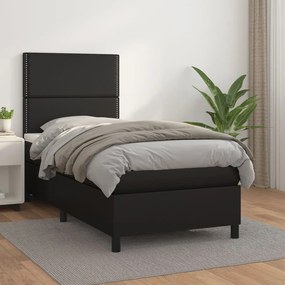 Boxspring posteľ s matracom čierna 100x200 cm umelá koža 3142767
