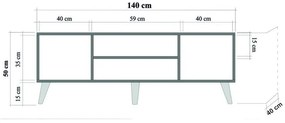 TV stolík/skrinka Thalia 122 (dub sonoma). Vlastná spoľahlivá doprava až k Vám domov. 1088366