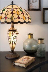 Stolná lampa Tiffany Sun stones - 40 * 60cm 2x E27 / 60W