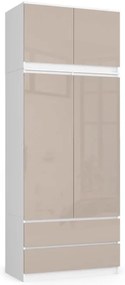 Skriňa s nadstavcom S 90 cm 2D 2SZ CLP cappuccino, lesk