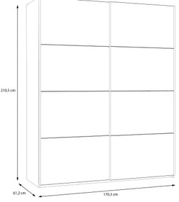 Šatníková skriňa KARO 170x210 cm sivá/zelená