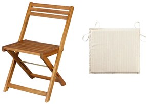 Livarno home Skladacia stolička Sevilla + Obojstranný podsedák, 38 x 42 x 3 cm, krémový  (800010857)