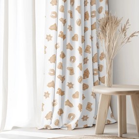 Goldea vianočný dekoračný záves - perníčky 140x150 cm