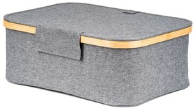 Úložný box G21 40 x 30 x 15 cm, bambusový s vekom, sivý