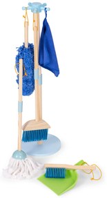 Detská drevená upratovacia súprava mop a lopatka 7-dielna ECOTOYS