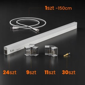 LED stropné svietidlo LED/192W/85-265V 6500K 298x209 cm CRI 90 IP54 biela