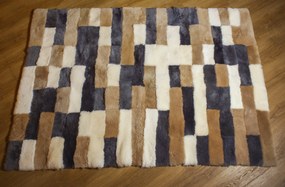 Koberec z ovčích kožušín farebný mix