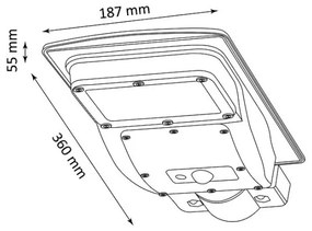 LED Solárna pouličná lampa so senzorom STREET LED/3W/3,2V IP65 +diaľkové ovládanie