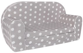 Detská rozkladacia MINI pohovka bodky - šedá