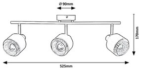 Rabalux - Bodové svietidlo 3xE14/40W/230V