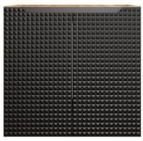 Závěsná skříňka Luxor Black s deskou a umyvadlem 90 cm černá/dub olejovaný