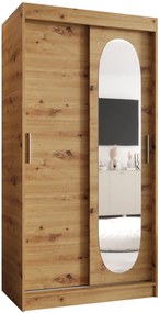 Šatníková skriňa 100 cm Ronny (dub artisan). Akcia -21%. Vlastná spoľahlivá doprava až k Vám domov. 1126043