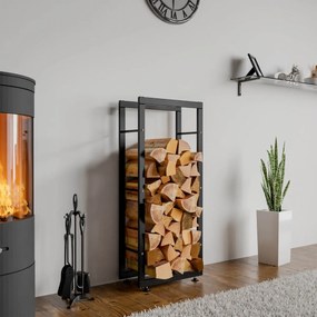 Stojan na drevo Keri V2 25x40x125, čierna