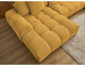 Ženilková rozkladacia/s úložným priestorom rohová pohovka v horčicovej farbe (pravý roh/do tvaru "U") Everest – Bobochic Paris