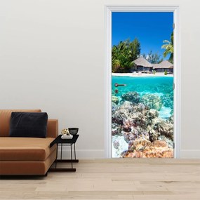 Fototapeta na dvere - Pláže na tropickom ostrove (95x205cm)