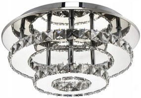 Toolight Toolight, LED krištáľové závesné stropné svietidlo 20W, neutrálna farba, APP412-C, chrómová, OSW-65010