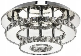 Toolight Toolight, LED krištáľové závesné stropné svietidlo 20W, neutrálna farba, APP412-C, chrómová, OSW-65010