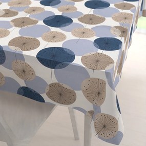 Biante Bavlnený obdĺžnikový obrus Sandra SA-446 Modro-hnedé designové púpavy 100x140 cm