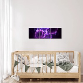 Abstraktný obraz bublín (s hodinami) (90x30 cm)