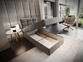 Čalúnená posteľ boxspring GLORIEN VELVET 100x200 cm modrá Matrac: Matrac Bonell pružinový