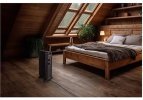 Sencor - Olejový radiátor s 7 rebrami 600/900/1500W/230V čierny