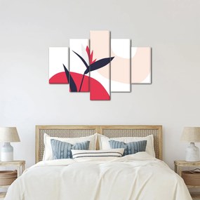 Obraz - Ružová florálna abstrakcia N⁰1 (150x105 cm)