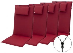 Doppler ELEGANT 2428 vysoký - set 4 ks - podušky na stoličky a kreslá s podhlavníkom