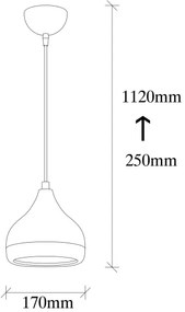 Luster na lanku YILDO 1xE27/40W/230V biela/zlatá/červená