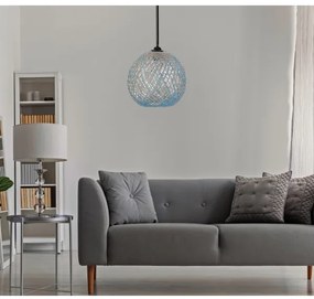 Luster na lanku JUTE 1xE27/60W/230V modrá