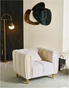 Krémové zamatové kreslo Alma – Mauro Ferretti