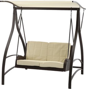 GARDEN LINE Záhradná hojdačka z technorattanu 166 x 130 x 170 cm hnedá