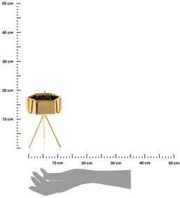 KERAMICKÝ KVETINÁČ SO STOJANOM SASHI 16X9,5 CM ZLATÁ