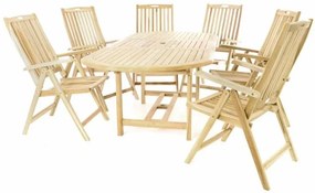 Záhradný drevený set z teakového dreva - 6 stoličiek, stôl