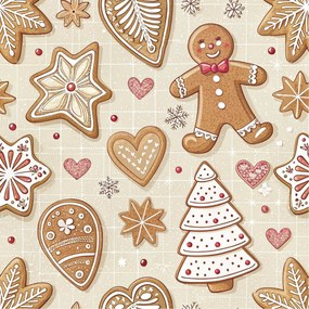 Bavlnené obliečky GINGERBREAD JOY béžové Rozmer obliečky: 70 x 90 cm | 140 x 200 cm