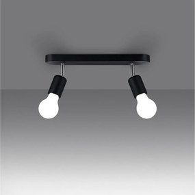 Čierne kovové stropné svietidlo ø 6 cm Brando – Sollux