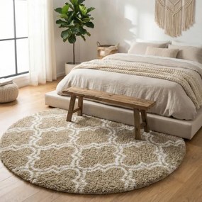 Protišmykový koberec DECOR béžový kruh