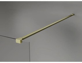 Mexen, Mexen Kioto-X sprchová stena 110 x 200 cm, priehľadná 10 mm, zlatý kartáč - 800-110-101-55-00-X