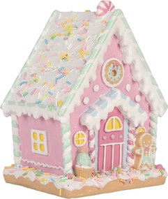Ružová perníková chlaúpka Gingerbread Sweets House - 13*10*16 cm