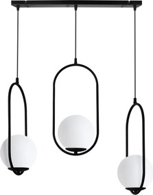Závesné svietidlo Florence, 3x biele sklenené tienidlo, b, UI