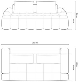 Tmavomodrá pohovka 200 cm Linz – Cosmopolitan Design