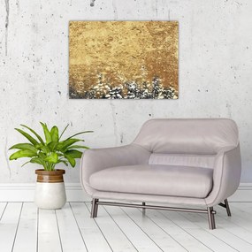 Sklenený obraz - Zlatá štruktúra N⁰3 (70x50 cm)
