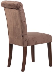 Jedálenská stolička Lisburn - zamat - Hnedá