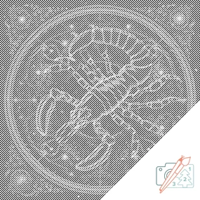Gario Bodkovanie Škorpión/Scorpio Rozmery: 50 x 50 cm, Rámovanie: S vnútorným rámom, Farba bodiek: Čierna