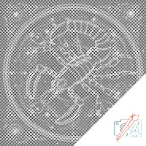 Gario Bodkovanie Škorpión/Scorpio Rozmery: 50 x 50 cm, Rámovanie: S vnútorným rámom, Farba bodiek: Modrá