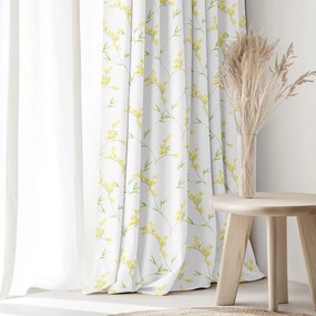 Goldea dekoračný záves - kvety mimózy 140x150 cm