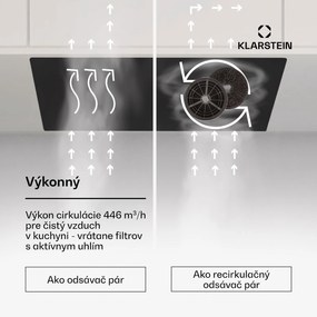 Klarstein Hektor Eco, digestor, 52 cm, 446 m³/h, dotykové ovládanie, sklo