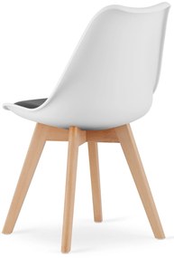 Jedálenský set 1 + 4, biely stôl ADRIA 120x80 cm + bielo-čierna stolička BALI MARK s bukovými nohami