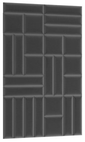 Set 26 čalúnených panelov Quadra 120x195 cm (sivá). Vlastná spoľahlivá doprava až k Vám domov. 1051987