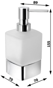 GEDY 545513 Lounge dávkovač mydla na postavenie 280 ml, mliečne sklo/chróm