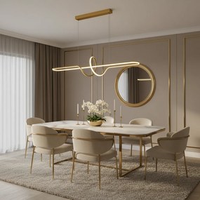 Toolight Toolight, LED závesné osvetlenie 118cm, 36W, 3000K, 3500lm, LHJ038-CP, zlatá matná, OSW-50049